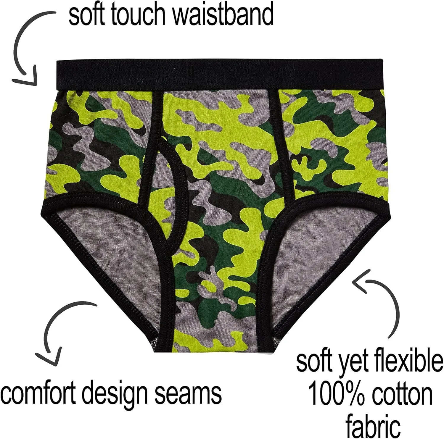 MALLARY BY MATTHEW Boys 100% Cotton Briefs Underwear (8 Pack or 16 Pack)