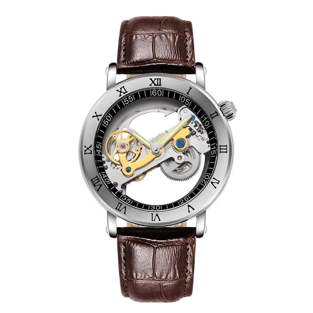 Men's Luminous Waterproof Mechanical Transparent Watch