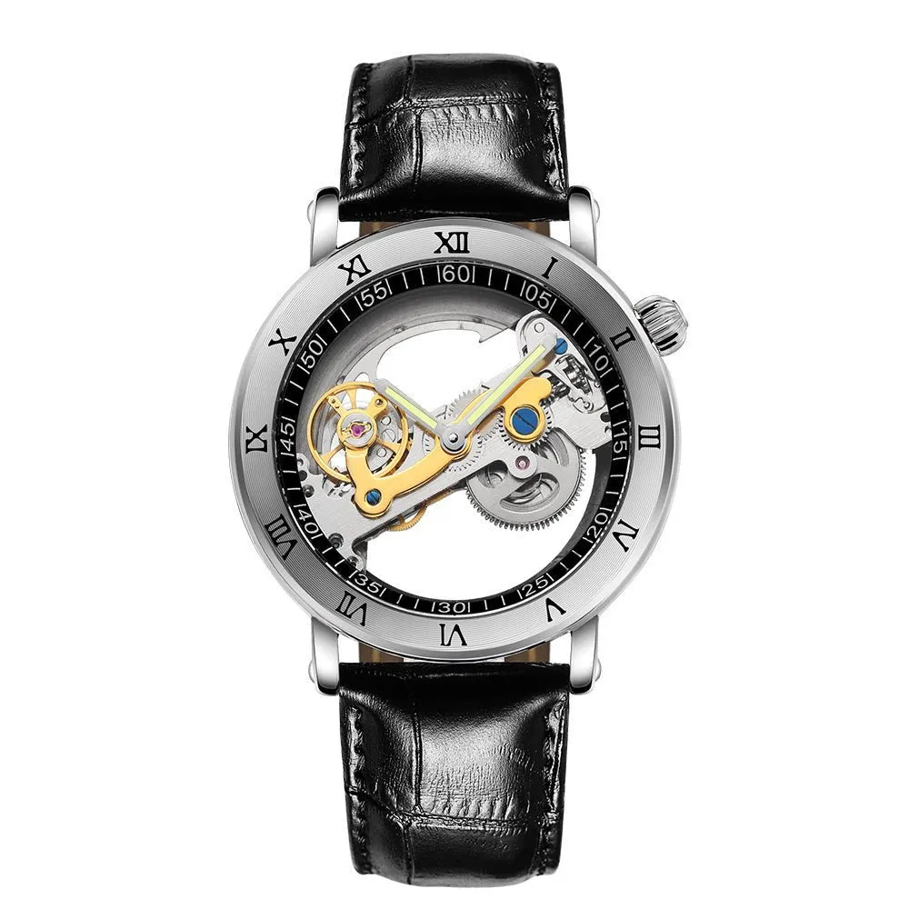 Men's Luminous Waterproof Mechanical Transparent Watch