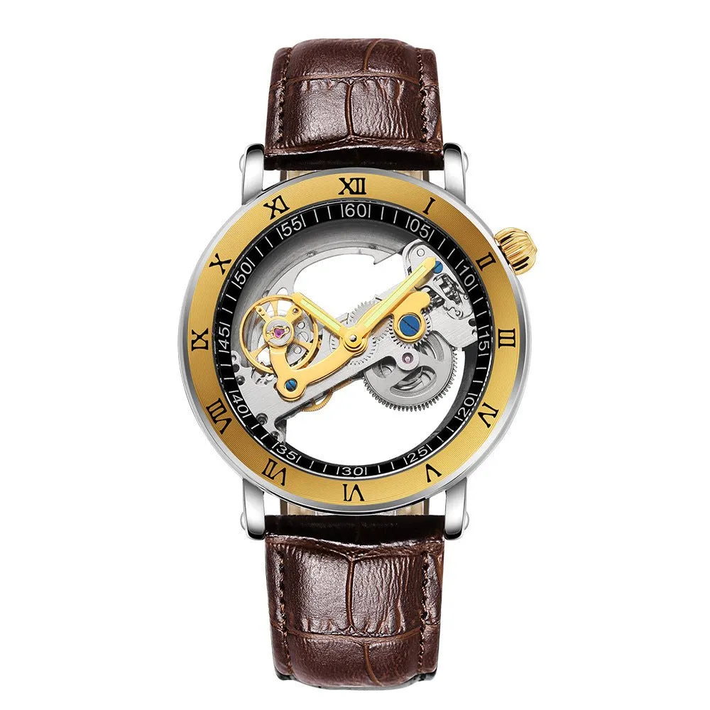 Men's Luminous Waterproof Mechanical Transparent Watch