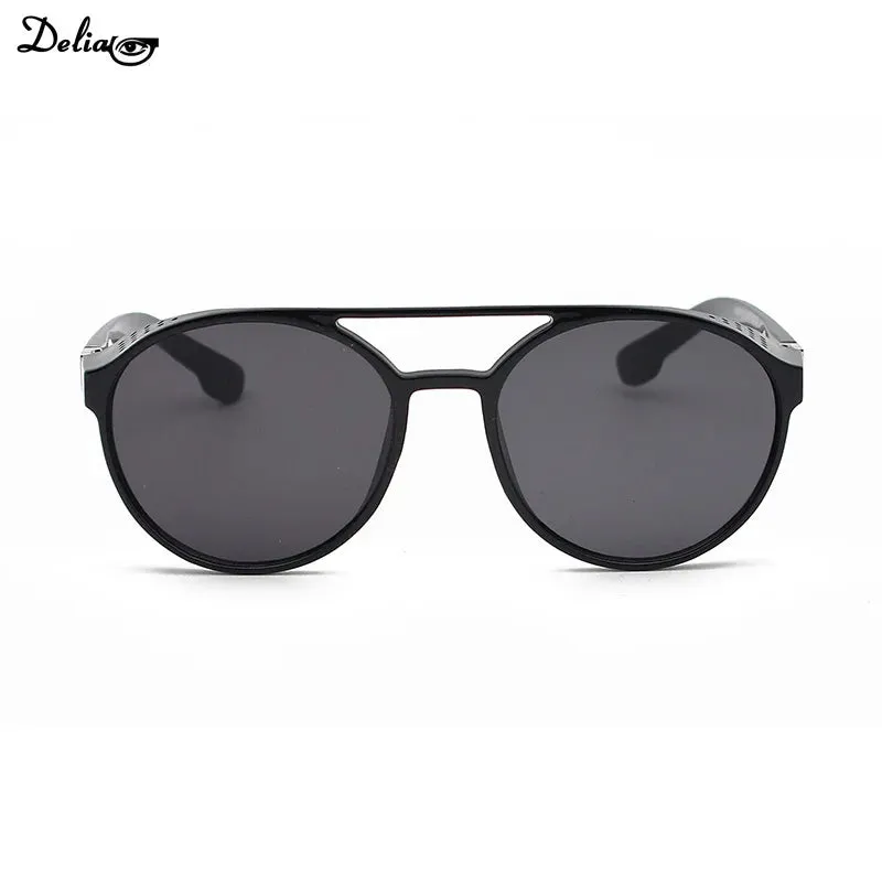 Metal steampunk sunglasses men's fashion round glasses brand designer vintage sunglasses high quality oculos de sol 2023