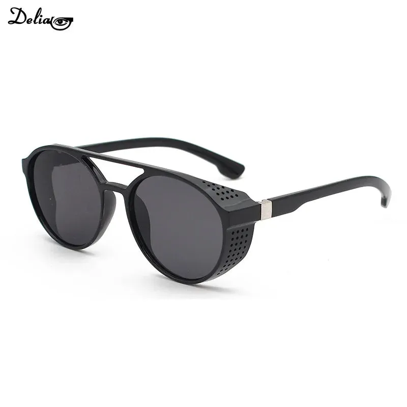 Metal steampunk sunglasses men's fashion round glasses brand designer vintage sunglasses high quality oculos de sol 2023