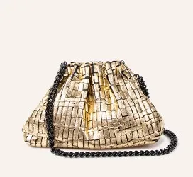 MINI GAME WOVEN LAMINATED CLUTCH