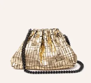 MINI GAME WOVEN LAMINATED CLUTCH