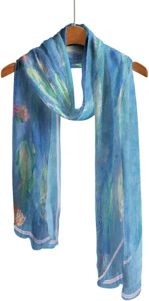 Monet Water Lilies Silky-soft Polyester Sheer Long Scarf