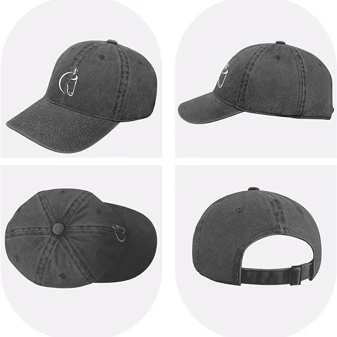Negi Denim Hat for Men Women Washed Distressed Adjustable Dad Hats Baseball Cap Vintage Unconstructed Plain Cap Unisex Fit