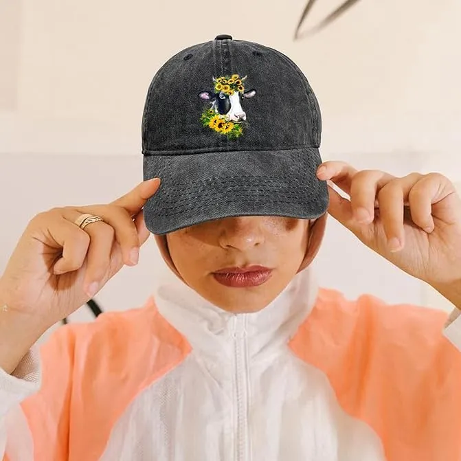 Negi Denim Hat for Men Women Washed Distressed Adjustable Dad Hats Baseball Cap Vintage Unconstructed Plain Cap Unisex Fit