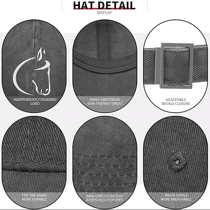Negi Denim Hat for Men Women Washed Distressed Adjustable Dad Hats Baseball Cap Vintage Unconstructed Plain Cap Unisex Fit