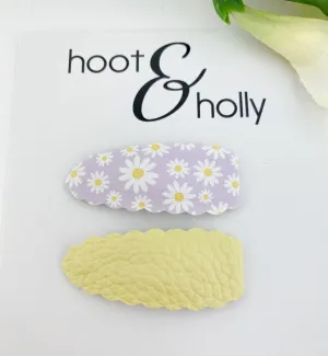 Oh Snap Clips - Daisies on Purple