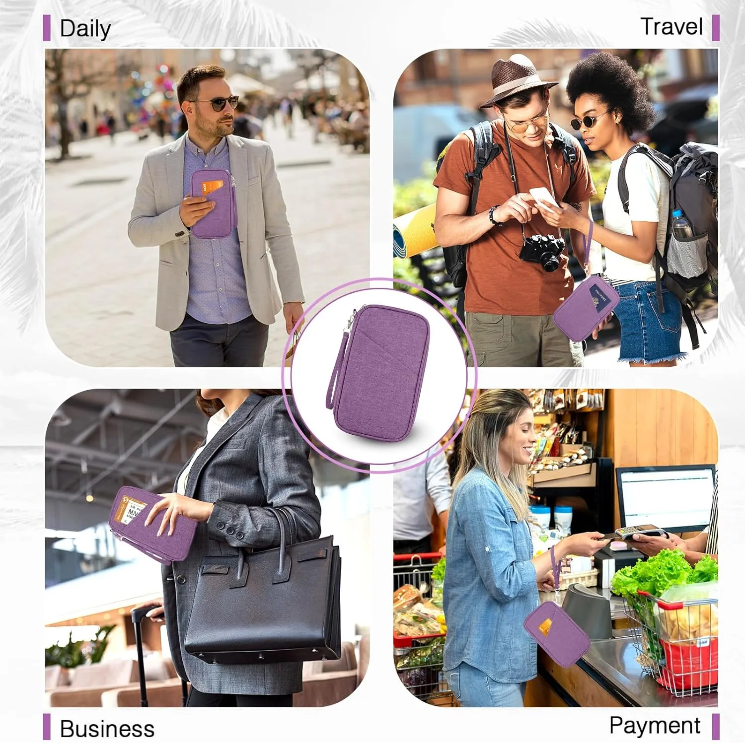 Passport Holder Family, Women Rfid Blocking Passport Wallet, Travel Essentials Premium Wallets, Waterproof Passport Holders Bag for Men Traveling, Travel Document Organizer Credit Cards Case