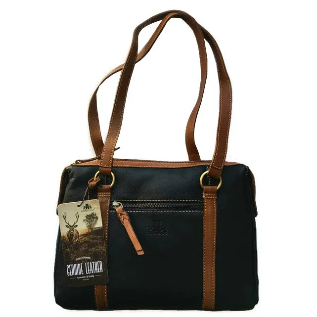 Prelude Navy Twin Handle Top Zip Handbag