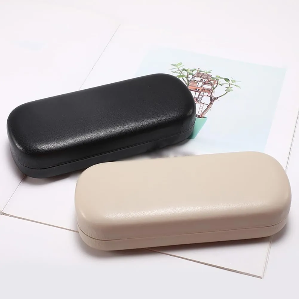 PU Leather Eyeglasses Case Hard Shell Sunglasses Case Lightweight Portable Eye Glasses Case Travel Eyeglasses Protective Cases Sun Glasses Protector Cases Glasses Storage Container Black