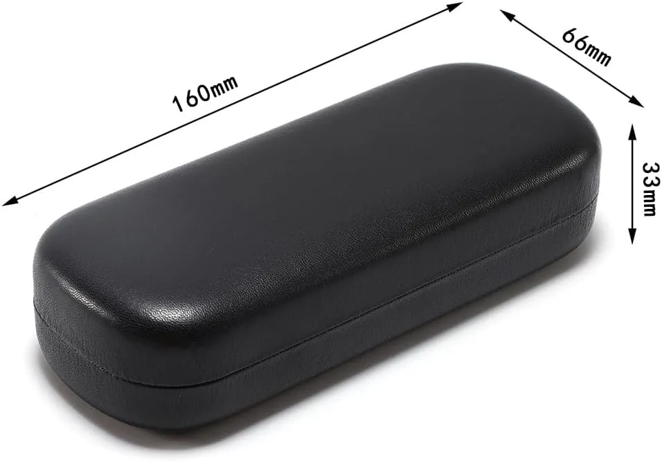 PU Leather Eyeglasses Case Hard Shell Sunglasses Case Lightweight Portable Eye Glasses Case Travel Eyeglasses Protective Cases Sun Glasses Protector Cases Glasses Storage Container Black