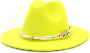 Pulcykp Fedoras Hats for Women Winter Autumn Wide Brim Panamas Felted Men Caps Jazz Hat