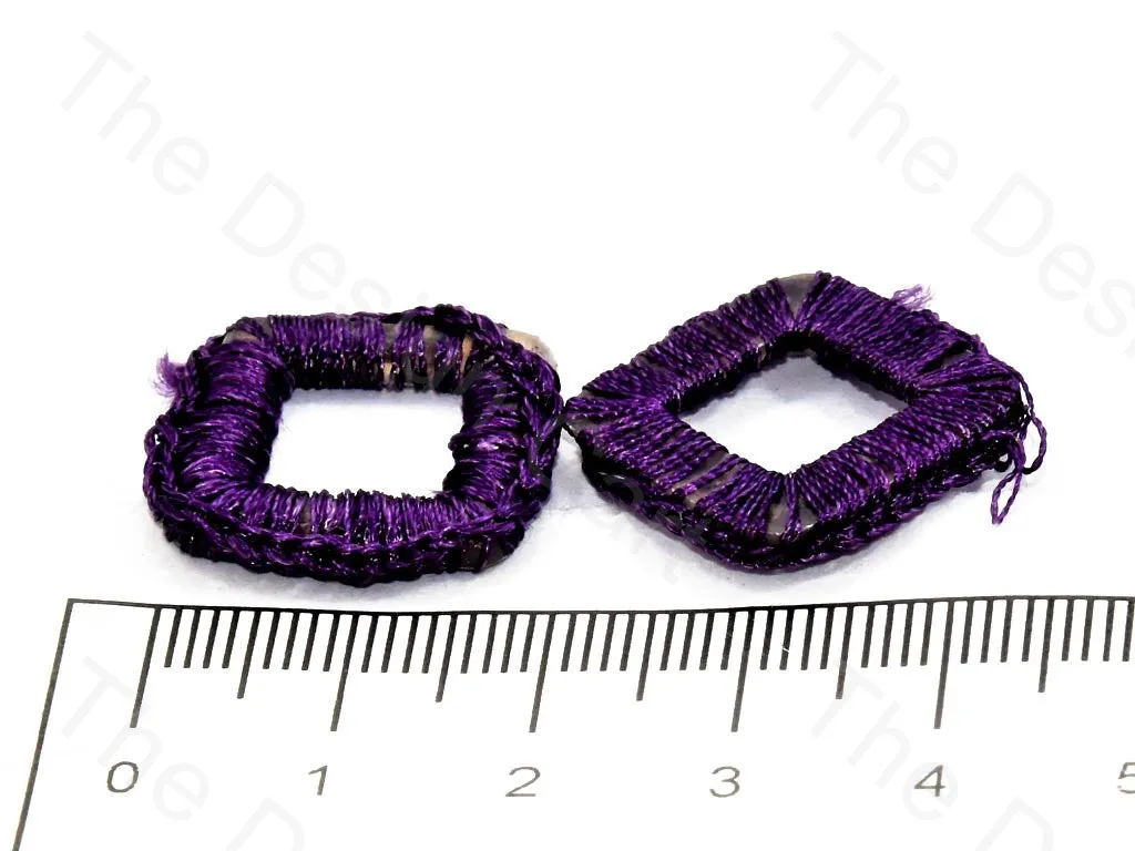 Purple Small Square Crochet Thread Rings