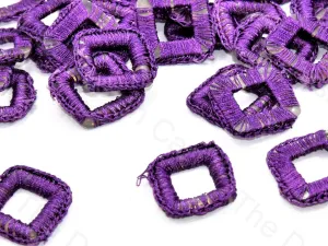 Purple Small Square Crochet Thread Rings