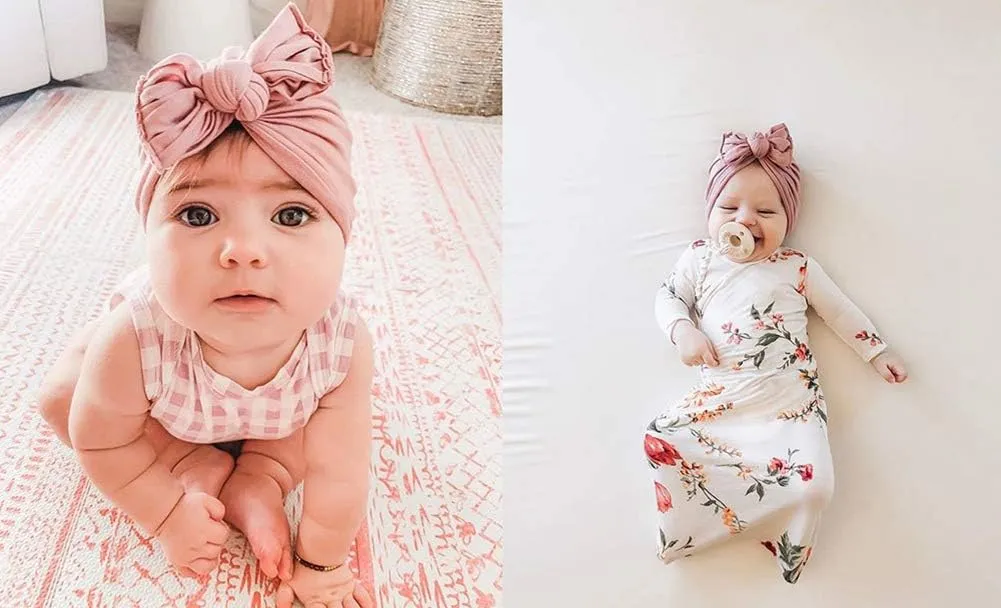 QandSweet Baby Girls' Hats & Caps Knotted Turban Cute Toddler Hat Hair Accessories 3-36M