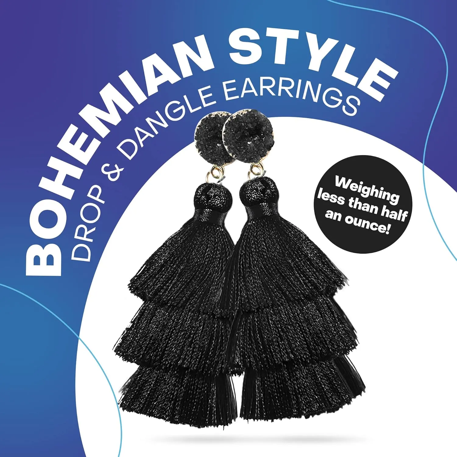Rave Envy Colorful Tassel Earrings for Women - Layered Tassle Earrings - Choice of Color