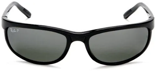 Ray-Ban, Men’s Predator 2 Sunglasses, RB2027, Men’s Polarized Sunglasses, Acetate Frame, Crystal Lenses, 100% UV Protection, Protective Case, 62 mm Lenses