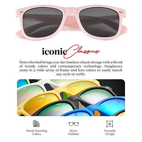 Retro Rewind Polarized Matte Finish UV Protect Cool Vintage 80s Shades Sunglasses