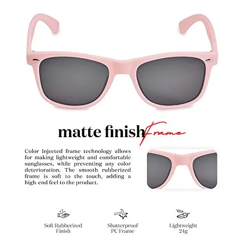 Retro Rewind Polarized Matte Finish UV Protect Cool Vintage 80s Shades Sunglasses