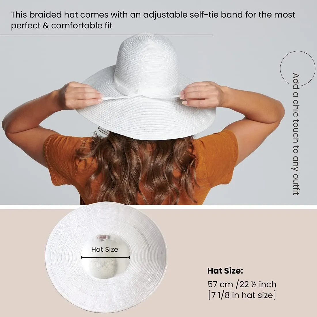 San Diego Hat Company Womens Braided Sun Hat With Self-Tie Band, 5-Inch Brim