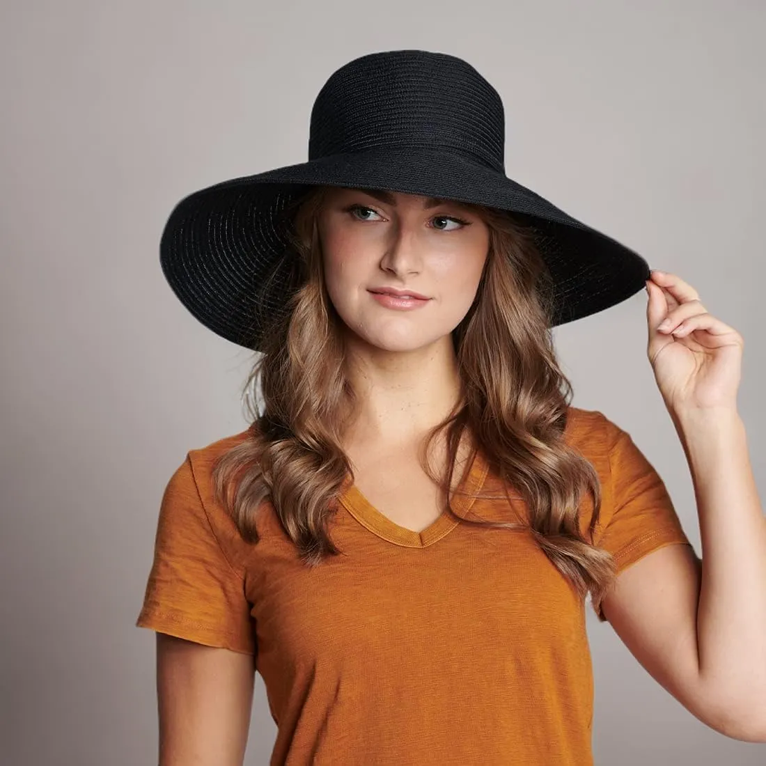 San Diego Hat Company Womens Braided Sun Hat With Self-Tie Band, 5-Inch Brim