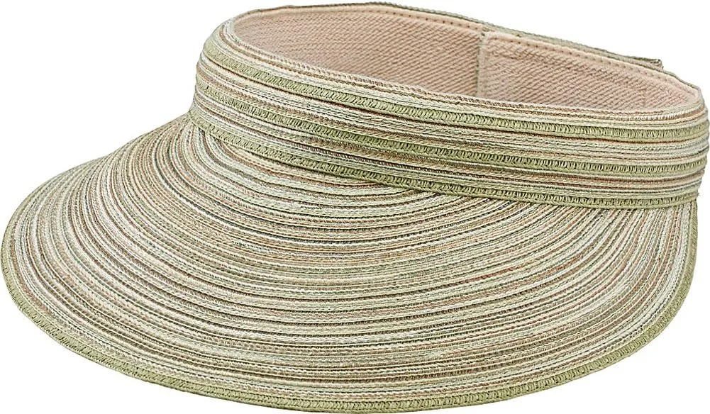 San Diego Hat Company Women's Mixed Braid Brim Visor with Velcro, Sun Hats for Women