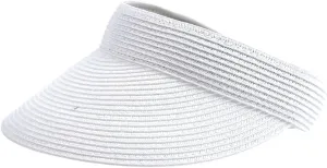San Diego Hat Company Women's Mixed Braid Brim Visor with Velcro, Sun Hats for Women