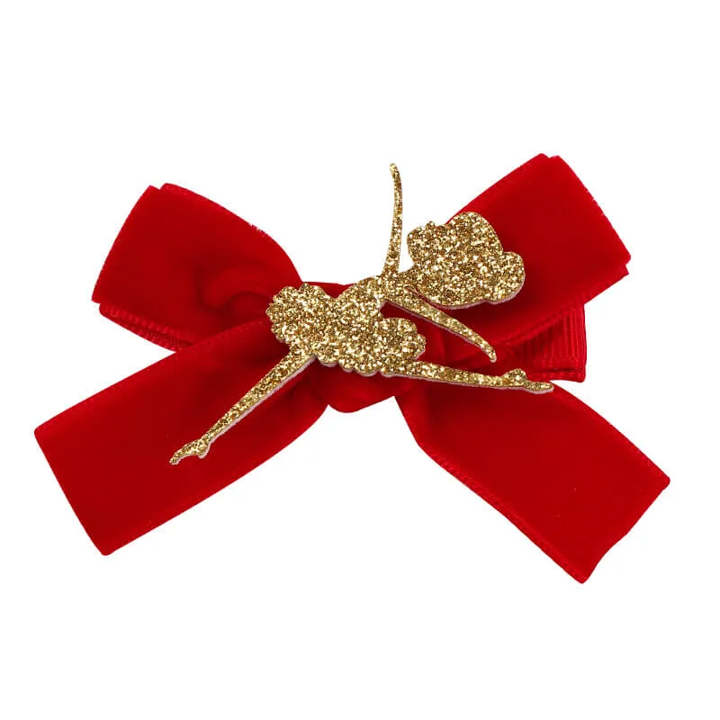 Shiny Ballet Girl Velvet Hair Clips
