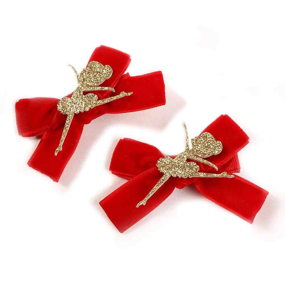 Shiny Ballet Girl Velvet Hair Clips