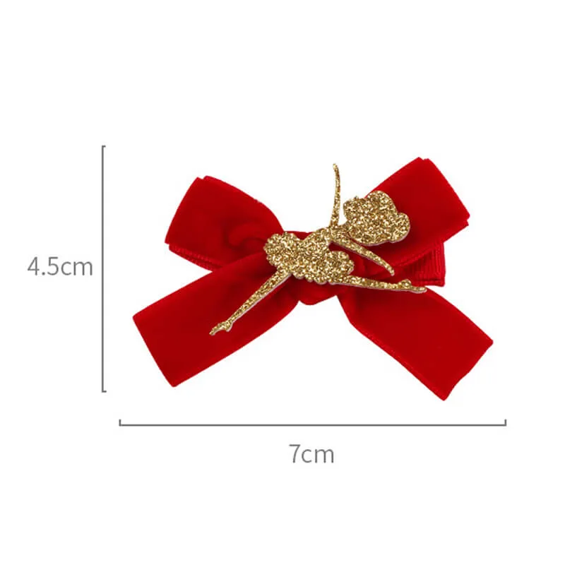Shiny Ballet Girl Velvet Hair Clips