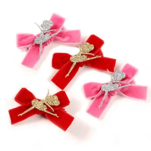 Shiny Ballet Girl Velvet Hair Clips
