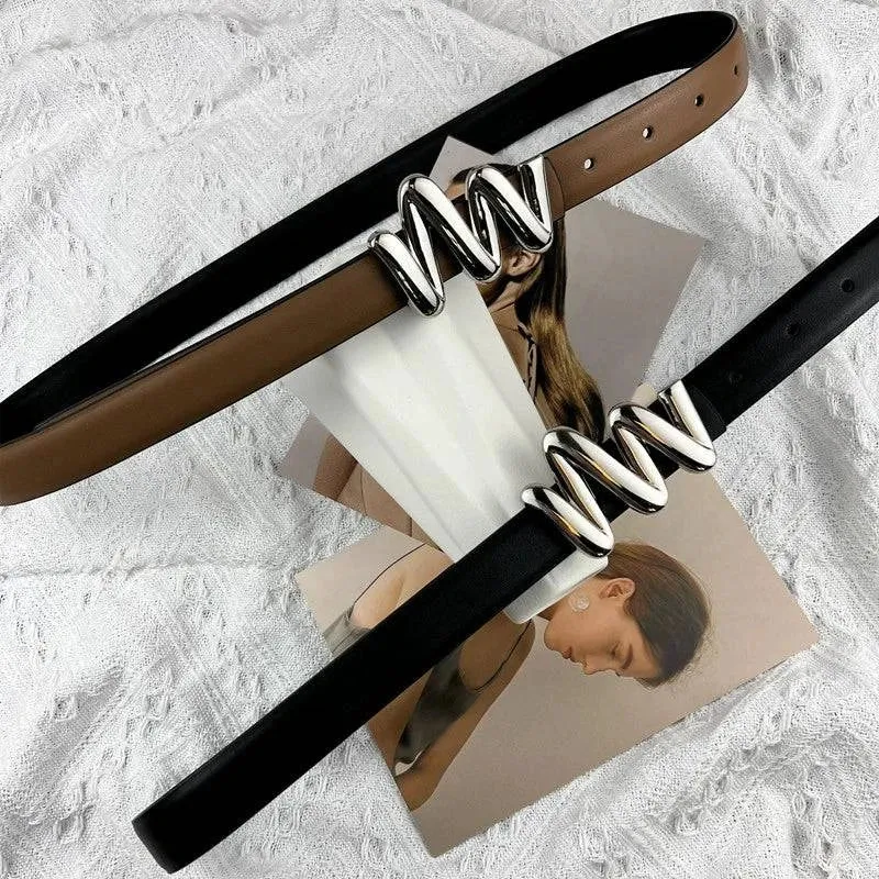 Stylish Women's Genuine Leather Belt for Skirts, Suits, and Jeans