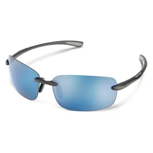 Suncloud Womens Matte Black Frame Blue Mirror Lens Polarized Square Sunglasses - 202339003645X