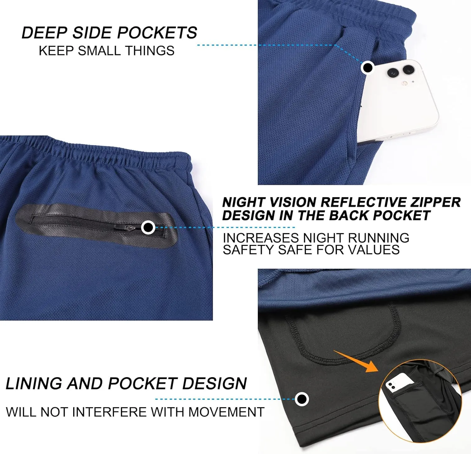 Suwangi Men's 2 in 1 Workout Running Shorts 7" Lightweight Quick-Dry Short Gym Athletic Training Yoga Short with Phone Pocket