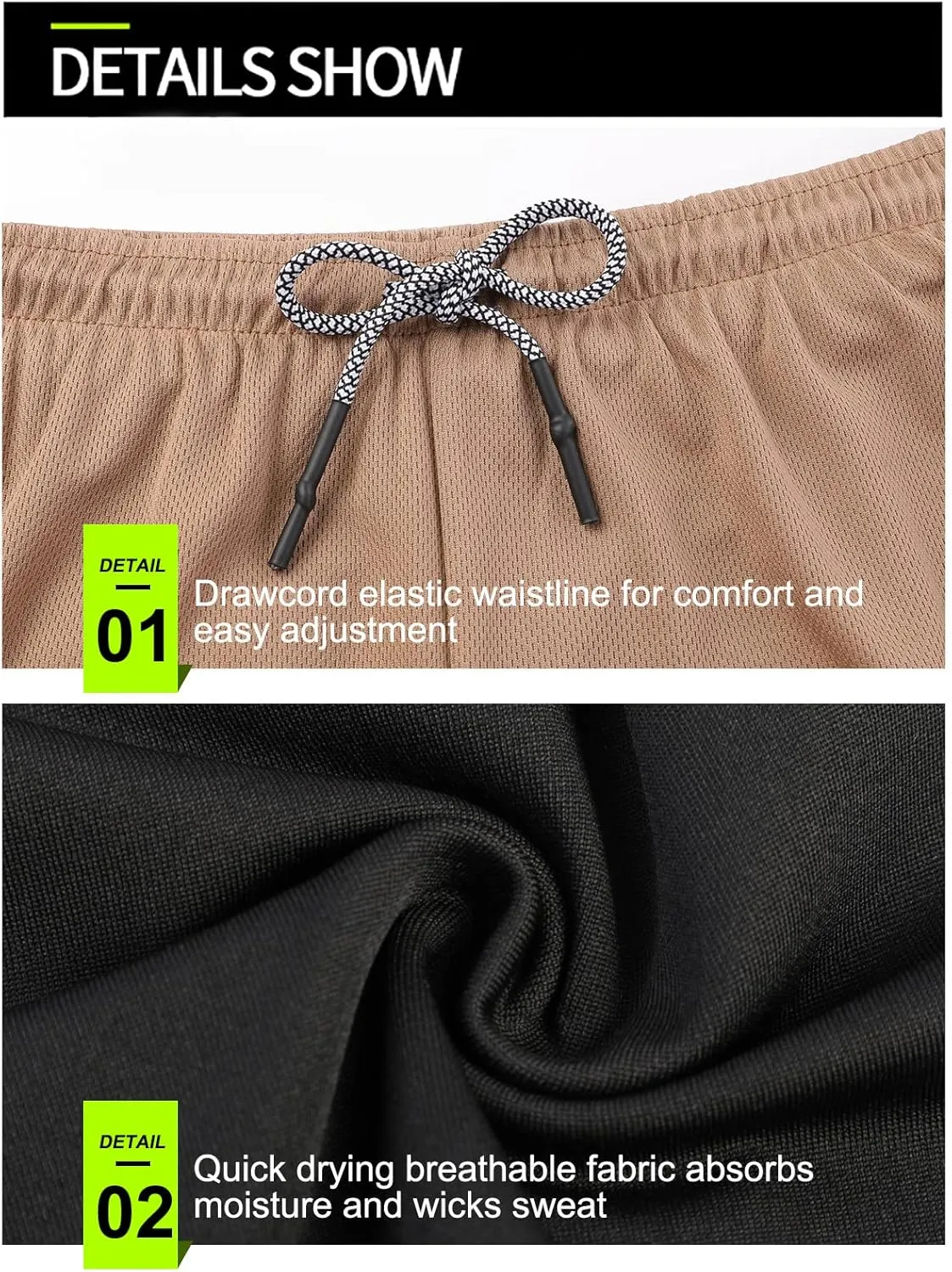 Suwangi Men's 2 in 1 Workout Running Shorts 7" Lightweight Quick-Dry Short Gym Athletic Training Yoga Short with Phone Pocket
