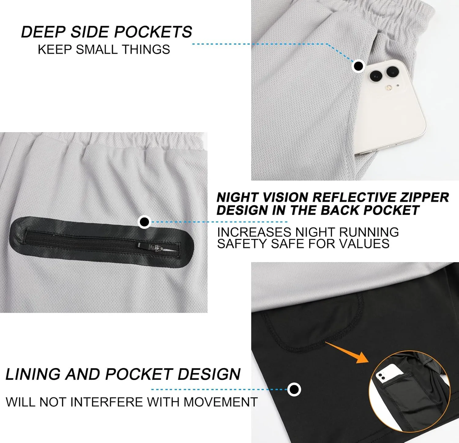 Suwangi Men's 2 in 1 Workout Running Shorts 7" Lightweight Quick-Dry Short Gym Athletic Training Yoga Short with Phone Pocket