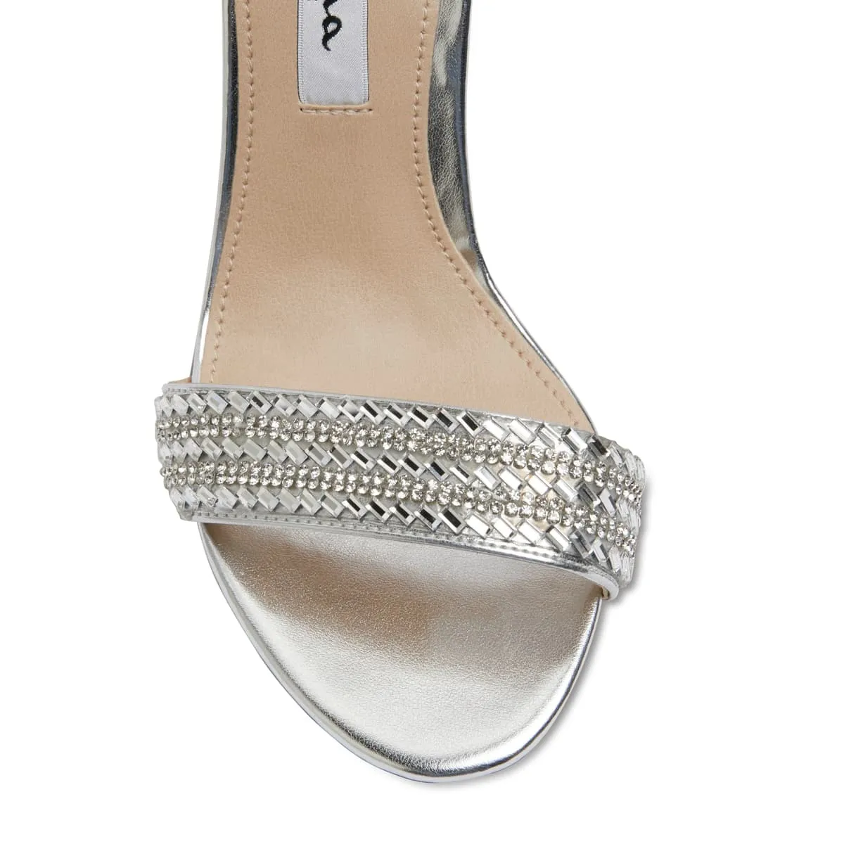 Suzette Heel in Silver Satin