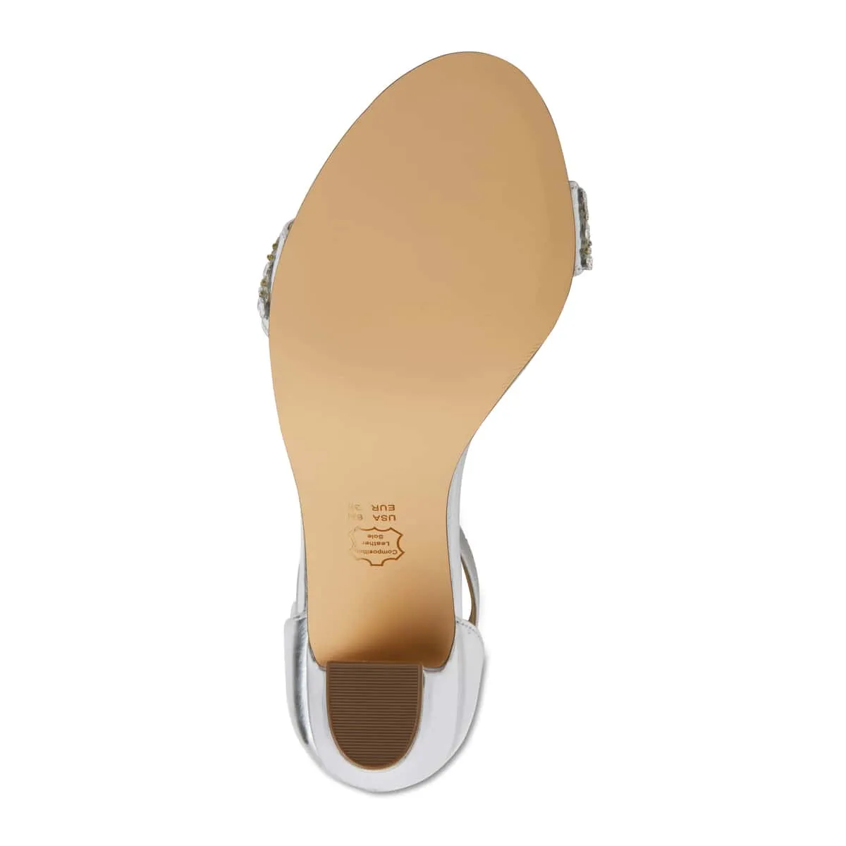 Suzette Heel in Silver Satin