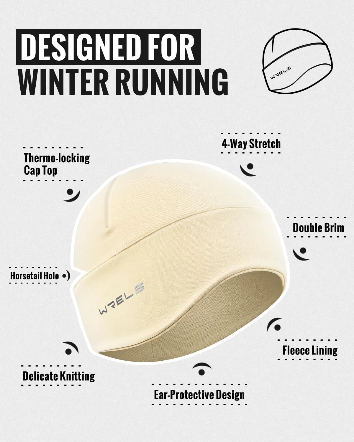 Thermal Running Beanies for Men Women Winter Hats Lightweight Warm Soft Skull Caps with Ear Flaps for Runners