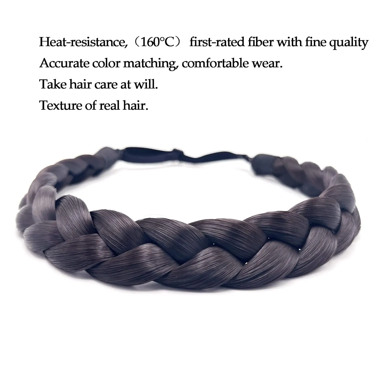 TOECWEGR Braid Headband 3 Strands Synthetic Braided Headbands Stretch Plaited Hairpiece Fashion Girl Costume Hair Accessories