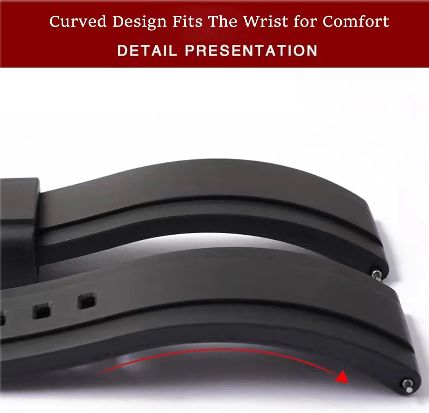 Watch Band Quick Release Fluororubber 19mm 20mm 21mm 22mm Soft Durable Universal FKM Rubber Replacement Band Strap for Men Women
