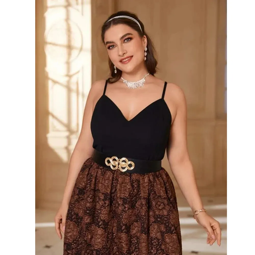 Women Wide Elastic Waist Vintage Belt