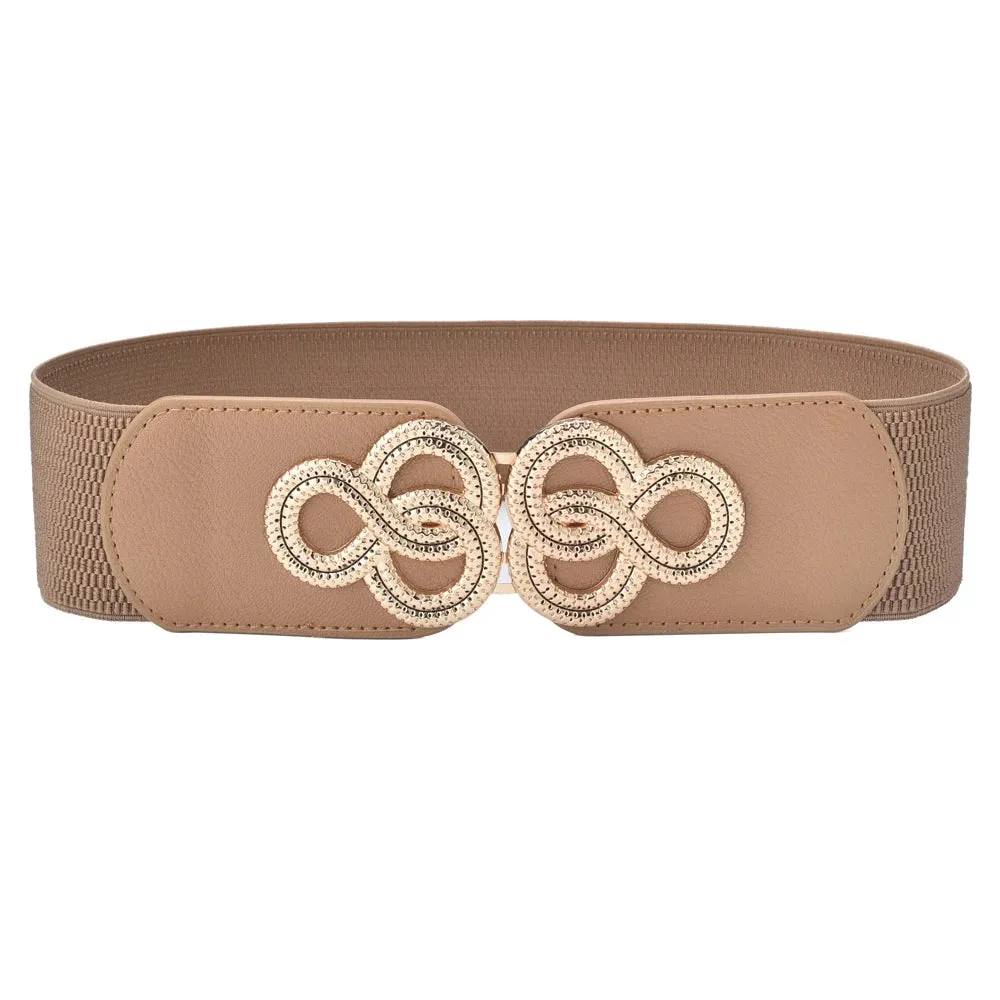 Women Wide Elastic Waist Vintage Belt