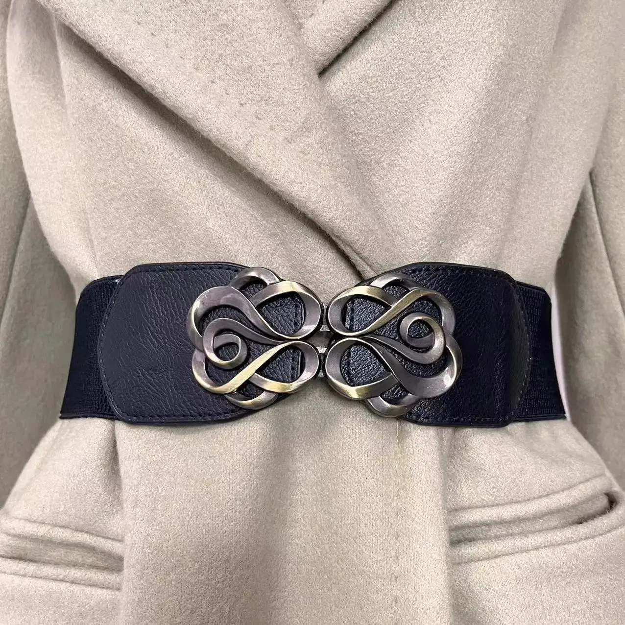 Women Wide Elastic Waist Vintage Belt