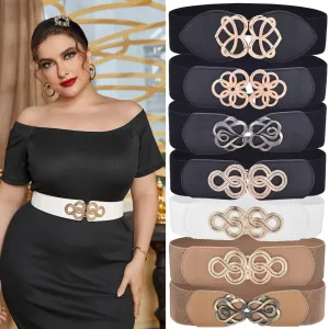 Women Wide Elastic Waist Vintage Belt