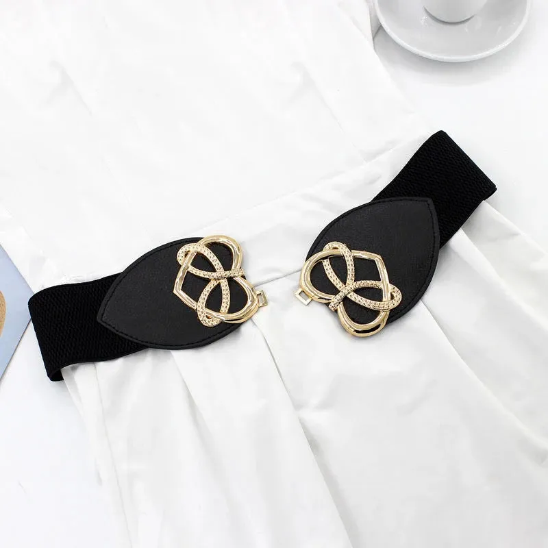 Women Wide Elastic Waist Vintage Belt