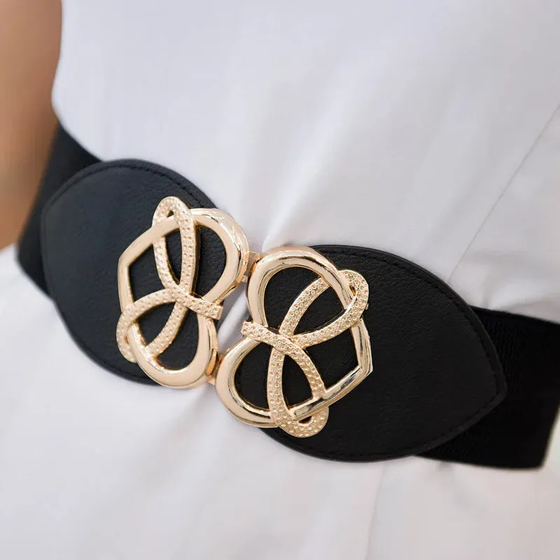 Women Wide Elastic Waist Vintage Belt